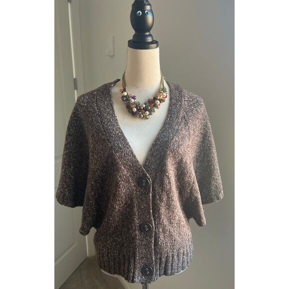 Art and Soul Brown Blend Button Up 3/4 Bat Sleeves Cardigan Sweater Sz M - Picture 1 of 6